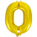 34" Gold Number Foil Balloon - 0
