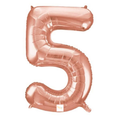 34" Rose Gold Number Foil Balloon - 5