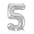 34" Silver Number Foil Balloon - 5