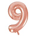 34" Rose Gold Number Foil Balloon - 9