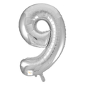34" Silver Number Foil Balloon - 9